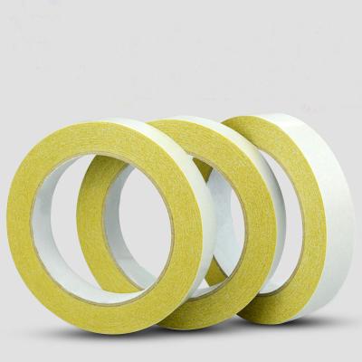 China Hot Selling White Paper Waterproof Bilateral Non-woven Fabric Tape White Color Tape Pre-taped Kraft Paper Masking Paper Double Face Tape for sale