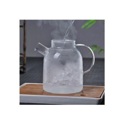 China Wholesale High Borosilicate Styling Basket Large Capacity Stocked Glass Bamboo Cold Kettle for sale