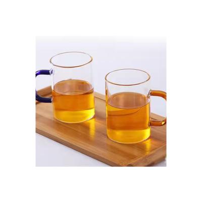 China Recycle Factory Directly Supply Good Price High Borosilicate Glass Color Mug Set Milk Cola Juice Cup for sale