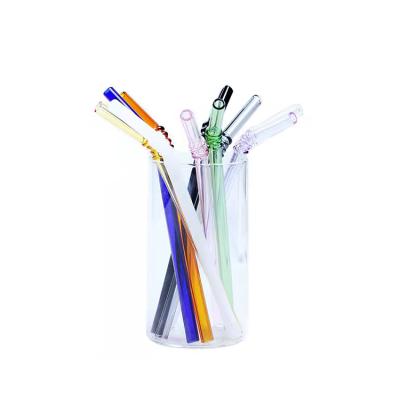 China Recycle China Manufacture Straw Coke Juice Drink Quality Colored Glass Straw Round Mouth Glass Straw for sale