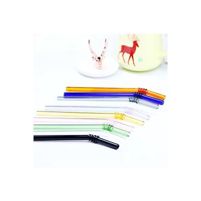 China Hot Selling Reuse China Manufacture Quality Colored Straw Coke Juice Drinks Glass Straw Round Mouth Glass Straw for sale