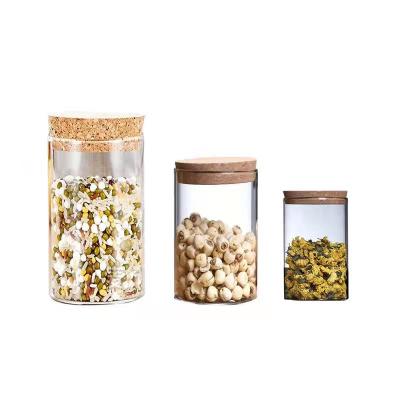 China Storage manufacturers direct selling multigrain food storage corked glass jar for sale