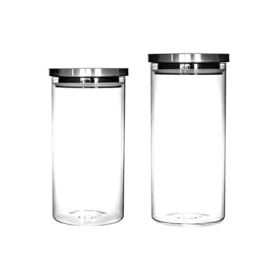 China Professional Glass Storage Manufacture Promotion Price Stainless Steel Tea And Candy Storage Jar for sale