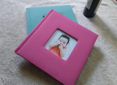 China Modern 8 x 8 Pet / Kids Fabric Covered Photo Album , Round Corner Pages for sale