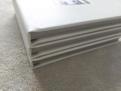 China Flush Mount White Leather Children Photo Albums , Personalised Family Photo Books for sale