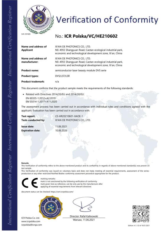 CE - Xi'an OE Photonics Co., Ltd.