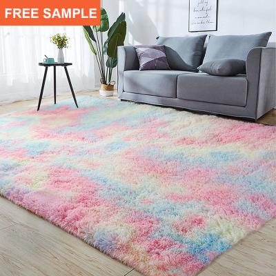 China Washable Gradient Tie Dye Carpet PV Velvet Home PV Plush Blanket For Living Room for sale