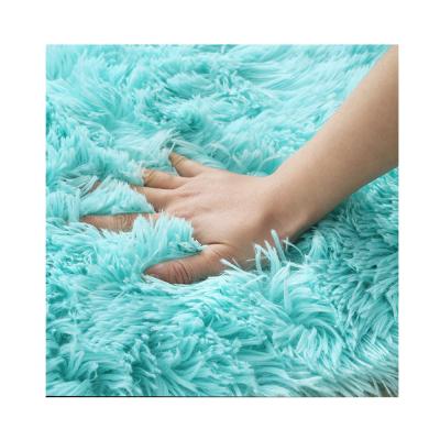 China Shaggy Rug Living Room Factory PV Stock Washable Silk Blanket Soft Fluffy Fleece Area Rug for sale