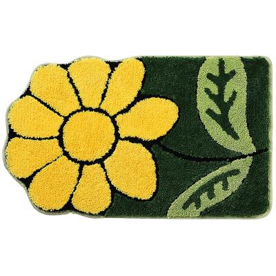 China Door Mat Home Carpet Rug Kids Washable Flower Printed Shower Room Fluffy Rug Bath Mat for sale