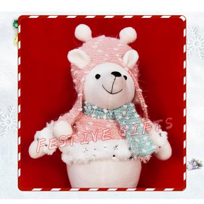 China MODEL TOY Christmas Station Bear Plush Decoration Doll , Custom Decoration Toy for sale