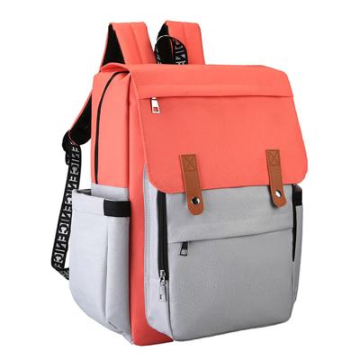 China 2022 new design fashion double shoulder oxford baby diaper bag custom portable backpack anti-theft large capacity for sale