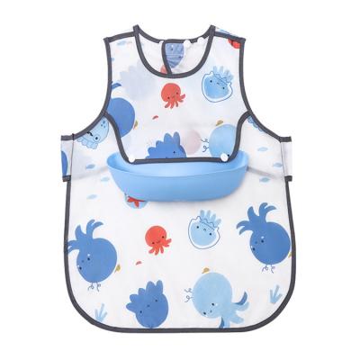 China OEM Washable Custom Waterproof Reverse Dressing Eating Waterproof Baby Feeding Bib for sale