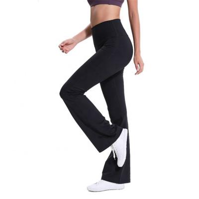 China Hot Selling Antibacterial Slim Wide Leg Yoga Pants Women Slim Stretch Pants Ladies Flare Pants Female Casual Yoga Leggings Tights for sale