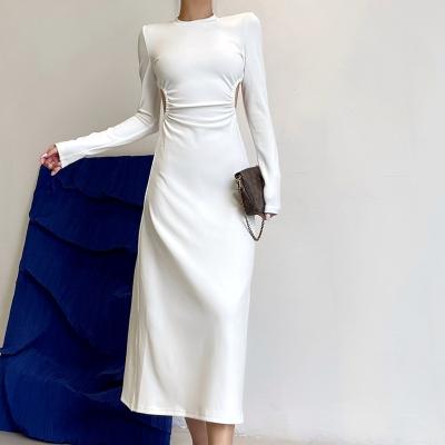 China Viable Lady Skirt Long Sleeve Summer Dresses Women White Casual Clothing Women Tight Hole Dresses for sale