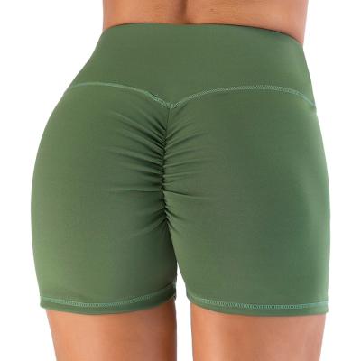 China Hot Sale QUICK DRY Women'S High Waist Yoga Shorts Elastic Breathable Hip Listing Shorts Gym Shorts for sale