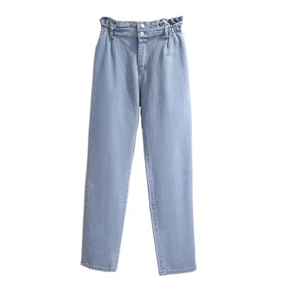 China Wholesale Breathable Plus Size Women Loose Straight Jeans Pants for sale