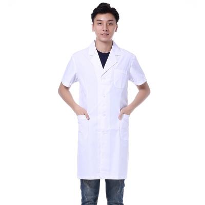 China Doctor Uniform Work Wear Hospital Short Sleeve Coat White Lab Coat for sale