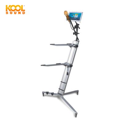 China Easy to set up and tear down stand of Kool Sound Multifunctional Silver Keyboard with Tablet Mic Stand for sale