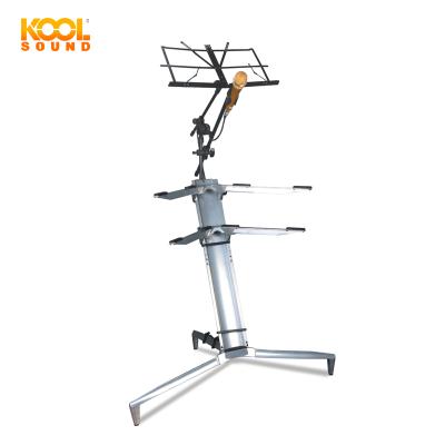 China Easy to set up and tear down Kool Sound Multifunctional Silver Keyboard stand with MIC and music stand for sale