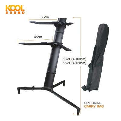 China Performance KOOL SOUND China On Sale Fashion Aluminum Black Flat Keyboard Stand for sale