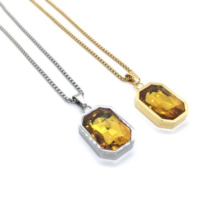 China Gemstone Necklace Stainless Steel Chains Casual/Sporty Necklace Personalized Jewelry For Women Wholesale for sale