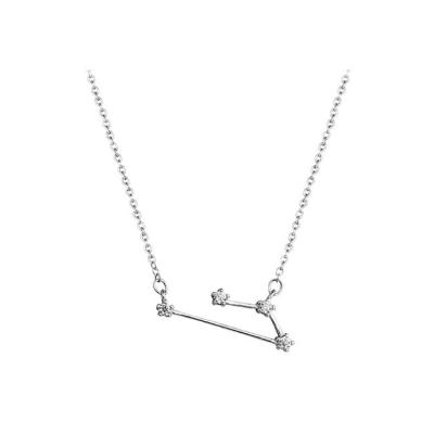 China 2021 Fashions Silver Dangling Zodiac Sign Necklace Horoscope Zodiac Necklace Casual/Sporty Necklace 12 For Women for sale