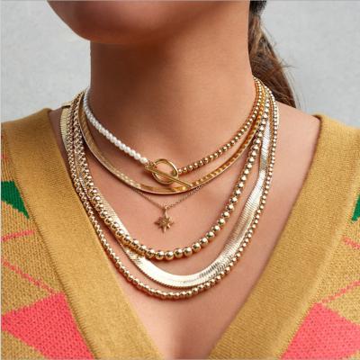 China Popular Hiphop Design Of Fashionable Women's Natural Pearl Neck Short Chain Accessories Necklaces Wholesale for sale