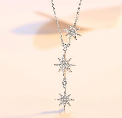 China Cute Design Six Star Necklace Light Luxury Women 925 Sterling Silver Jewelry for sale