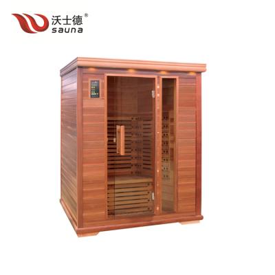 China Computer Control Panel Easy Install Type Sauna Room 3 Person Use Infrared Home Sauna for sale