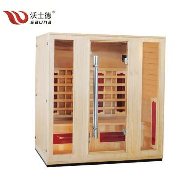 China Computer Control Panel Carbon and Ceramic Heater Combination Far Infrared Dry Steam Sauna Room for 4-5 Persons for sale