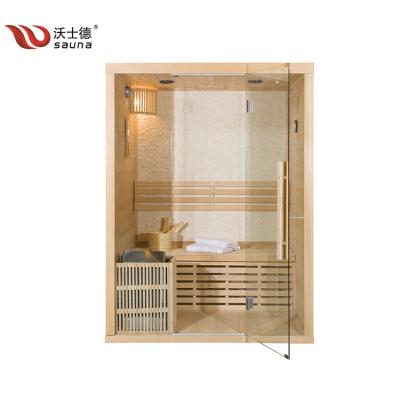 China With Traditional Transom Windows Steam Sauna Cabin With Stainless Steel Heater for sale