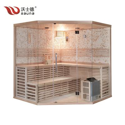 China With Windows Transom Large Hot House Hemlock Sauna Traditional Sale Sauna And Steam Sauna Room for sale