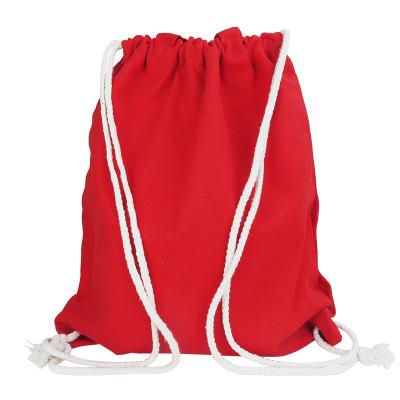 China Custom Colored Tote Canvas Drawstring Backpack With Lightweight Long Handle Eco - Friendly for sale