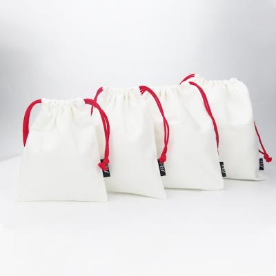 China OEM/ODM Cotton Pouch Eco-Friendly Reusable Gift Bag White Recycled Drawstring Bag for sale