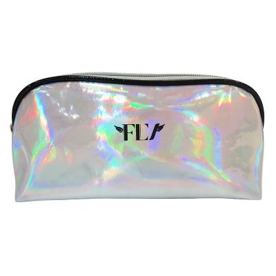 China High Quality Travel Makeup Bag Laser PU Cosmetic Pouch Holographic Zipper Bags for sale