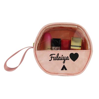 China Custom Fashoion Logo Waterproof Makeup Pouch Tyvek Cosmetic Bag With Clear Window for sale