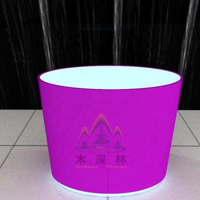 China Environmental friendly MDF and acrylic cylinder display for wedding use round display stand for things display on top for sale