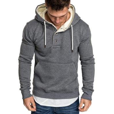 China Wholesale Anti-Wrinkle Mens Hoodies Button Gym Casual Quarter Pullover Hoodie for sale