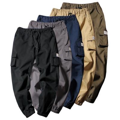 China Multicolor Anti-Wrinkle Men's Casual Sweatpants Cotton Trouser Pants Drawstring Plus Size Cargo Pants for sale