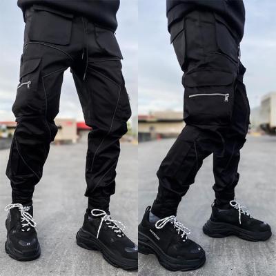 China New Drop Hip Mens Loose Straight Plus Size Casual Pants Breathable Hops Wholesale Reflective Pants for sale