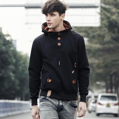 China Hot Selling Anti-wrinkle Sweatshirt Loose Casual Men's Cotton 1/4 Button Pullover Hoodie for sale