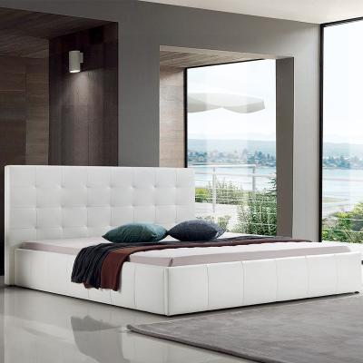 China Durable PU Leather Strong And Durable Soft Bed Frame For Home And Hotel Bedroom for sale