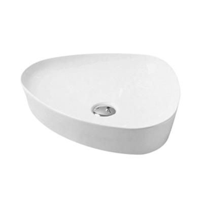 China Art Wash Basin Modern Design Modern White Sanitary Ware Hotel Bathroom Triangle Countertop Ceramic Basin for sale