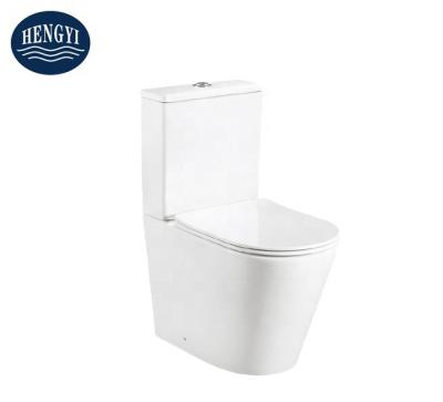 China Double-Flow CE Ceramic Two-Piece Toilet Floor Installation Wc Sale White Soft Cover Seat Set Toilet High Quality for sale