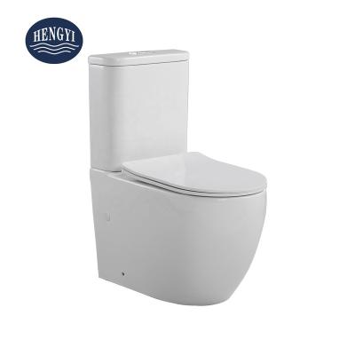 China Double-Flow Factory Standard Design Two-Piece Flush Rimless Two-Piece Bathroom WC High Quality European Ceramic Toilet for sale