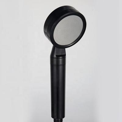 China Without Switch ABS High Pressure Water Saving Bathroom Black Hand Held Shower Head for sale