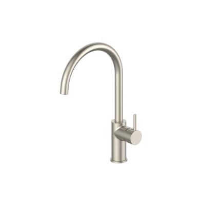 China Metered Faucets Modern Deck Mounted Single Hole Nickel Brushed Stainless Steel Kitchen Sink Basin Faucet for sale