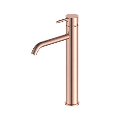 China Faucets Metered Wholesale Price Platform Mounted Stainless Steel Rose Gold Bathroom Washroom Basin Faucet for sale