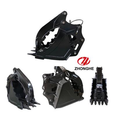 China Excavador mecánico Hydraulic Thumb, cubo de Graptor para PC200 CAT320 ZX200 en venta