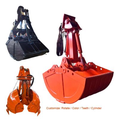 China Heavy Duty Excavator Clam Bucket , Clamshell Grab Bucket For Cat320 Pc200 Te koop